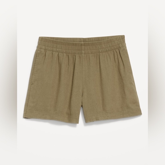 🆕 Old Navy Women’s High-Waisted Linen-Blend Shorts 3.5-in inseam Kombu XL 16-18 - Picture 9 of 15